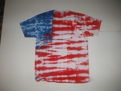 Haynes beefy-T tie dye usa red white and blue flag usa