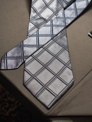 Tino Cosma – Solid Color Grey Scottish Tartan Silk Tie Made in Italy