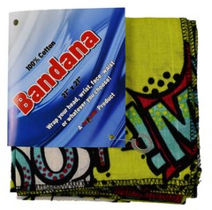 Bandana – Cartoon Pow! – 21″ x 21″ – Cotton