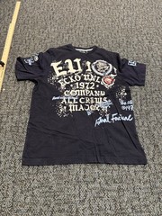 Eclo Unita Size Medium Dark Blue Cotton Graphic T-Shirt