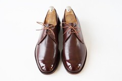 Vintage Rare English Handmade Derby Oxford Shoes Custom Made Watts Worthing 8.5