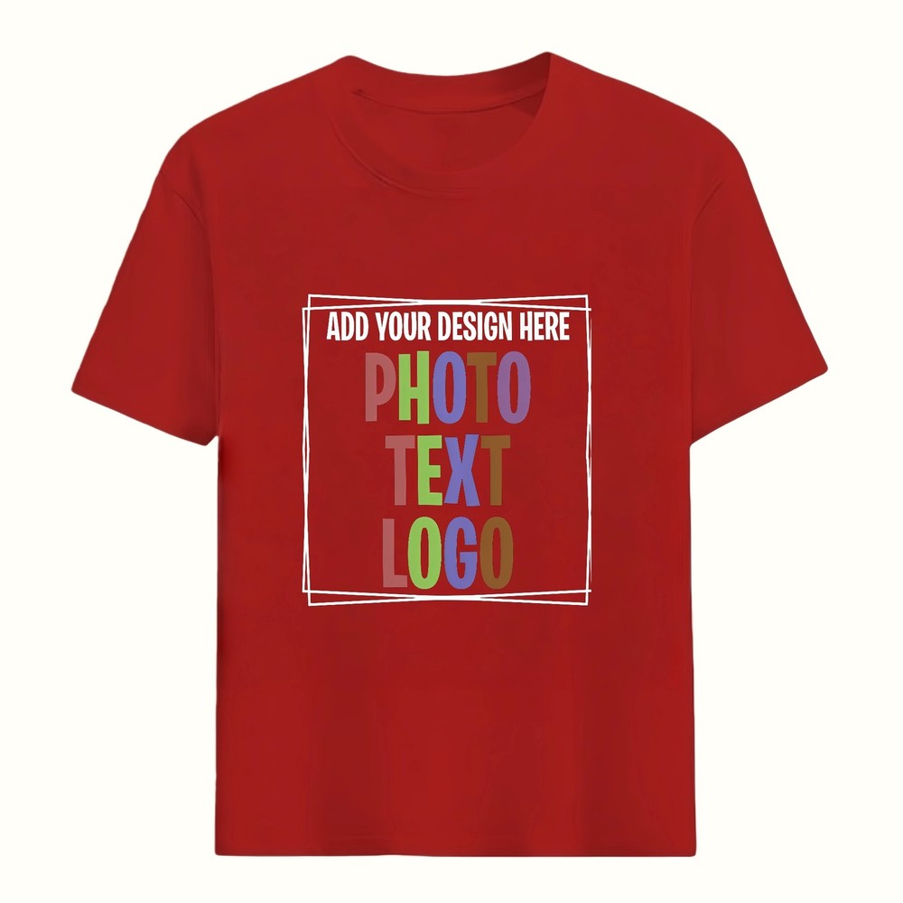 Personalized T-Shirt Custom Photo Text Logo Gift Unisex Cotton S-3XL Fast Ship