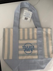 Trader Joe’s Striped Mini Tote (Blue)