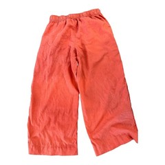 Tahari Womens Coral Orange 100% Linen Wide Leg Elastic Waist Crop Pants Size S