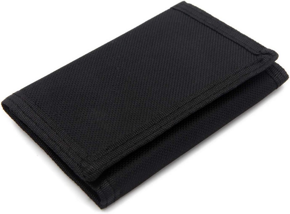 RFID Wallet Camouflage Nylon Trifold Wallets for Men,Mini Black
