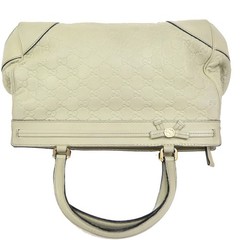 GUCCI GG Guccissima Mayfair Bow Shoulder Hand Bag Leather Italy White 62CA786