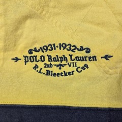 Polo Ralph Lauren Mens Rugby Shirt Yellow Navy Blue Golf Club Bleecker Cup M