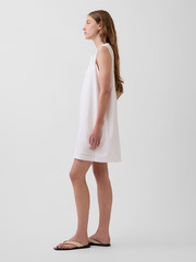 GAP- Linen-Blend Crochet Yoke Mini Dress