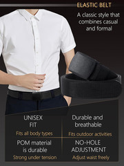 Men’s Adjustable Tactical Belt TSA Approved Metal-Free Elastic Stretch Belt Navy