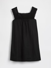 GAP- Linen-Blend Crochet Yoke Mini Dress