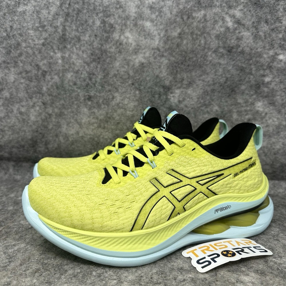 Asics Gel Kinsei Max Running Shoes Mens Size 7.5 Glow Yellow Black 1011B696.750