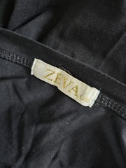 Zeva Paris Logo Beaded Sparkling Black Top Size M
