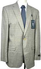 Lauren Ralph Lauren Men’s Sport Coat 38R Tan Blue Plaid Classic Fit Ultraflex