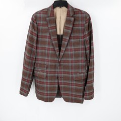 Banana Republic sport coat mens 38S Linen Madras Plaid Unstructured half lined