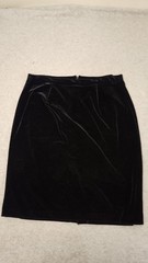 R&K Evening Skirt Womens Large Black Velvet Pencil Midi Party Holiday Cocktail