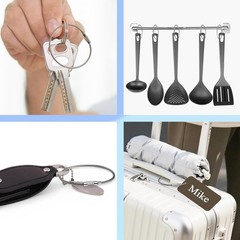 10× Stainless Steel Wire Keychains Cable Key Rings Loop Screw Lock Outdoor 6″ US