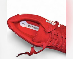 Steve Madden Men’s Red/White/Black Low Top Lace-Up Athletic Sneakers