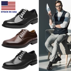 Men’s Dress Oxford Derby Shoes Classic Lace Up Formal Business Shoes Wide Size