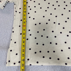 Ann Taylor LOFT Top Womens Medium Stretch Short Sleeve Ruffled Polka Dot