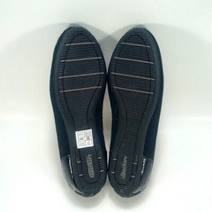 Skechers Womens 6.5 Black Perforated Leather And Synthetic Upper Slip On Flats