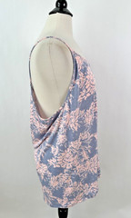 Sew In Love V-neck Tunic Tank 2X Blue Pink Floral Butter Soft Stretch Tank NWOT
