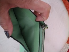 Mint Green Folded Wallet Price Reduced to 11 000 Yen