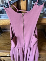 Windsor Mauve A-Line Short Dress Scoop Neck Strappy Zip Back Women’s size L