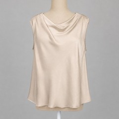 Vince 100% Silk Satin Cowl Neck Sleeveless Top Sz S Luxury Fairy Modern Coquette