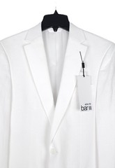 Bar III Mens Slim Fit Linen Sport Coat Blazer 40R White Solid NWT