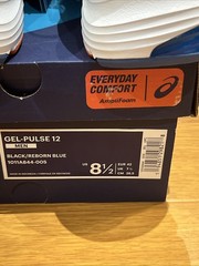 Size 8.5 Men’s Asics Gel Pulse 12 Black/Reborn Blue Lace Up Athletic Shoes NIB