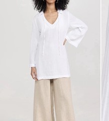 Wyeth Eva Gauze Cotton Top in White Size Medium