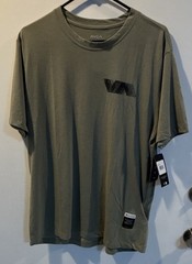 RVCA VA Blur Fill SS T-Shirt Men’s M Green Crew Neck Moisture Wicking