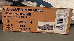 Asics Womens Gel-Game 9 Pickleball Sneakers White/Indigo 1042A243-100 Sz 8 NEW