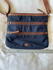 The Sak Esperato Nylon Crossbody Purse Bag Navy Blue Travel Organizer