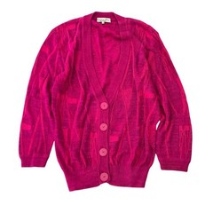 Rare Christian Dior PRET-A-PORTER Cardigan M Knit Silk, Cotton, Rayon Pink