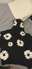 DENIM TEARS real Men’s M Black/White Pullover Hoodie Graphic Flower Print