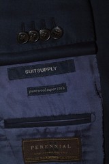 44S 44 Short S SuitSupply Napoli Blue Vitale Perennial 110s Blazer Suit Jacket