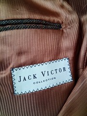 Jack Victor Wool Jacket Blazer Brown Plaid Men 42R Regular Windowpane Check