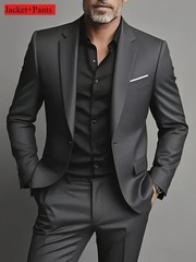 Men’s 3-Piece Slim Fit Suit Set Formal Wedding Business Party Blazer Vest Pant