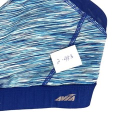 Avia Sports Bra Women’s L Navy Blue Stretch Crossover Racerback Cup Pads Nice