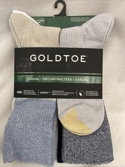 GOLDTOE Men’s 6 Pk Casual Multicolored Crew Socks Size 6-12.5 Brand New
