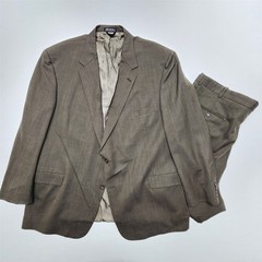 VTG USA MADE OLD MONEY 54L 46×32 Brown Nailhead 100% Wool Mens Jacket Pants Suit