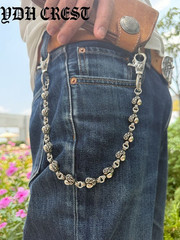 Heart Link Wallet Chain Silver Tone Biker Keychain 15.7in 4.3oz QBKB40