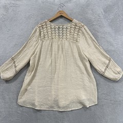 GNW Tunic Blouse Women’s 2X Lace Boho Peasant Top Floral Crochet Sheer Fairy
