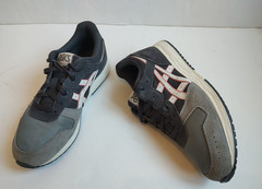 ASICS Men’s Lyte Classic Shoes Grey Cream Sneakers Suede Mesh Lace Up Size