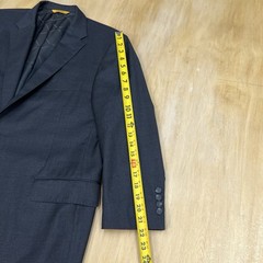 Hickey Freeman Suit Top Blazer Sport Coat Mens 44S Short Wool Dark Charcoal
