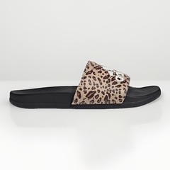 New Womens ADIDAS ADILETTE COMFORT SLIDE ID8502 BLACK LEOPARD US W 6-10