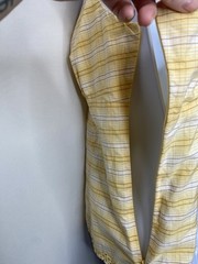 Ann Taylor LOFT Plaid Eyelet Tank Top Size 10 Butter Yellow Spring Festival Y2K