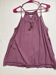 O’Neill Women’s Mauve Halter Top Size Medium With Tie On Top