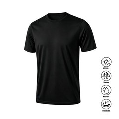 Quick Dry Athletic T-Shirt UPF50+ Moisture Wicking Crew Neck Short Sleeve
